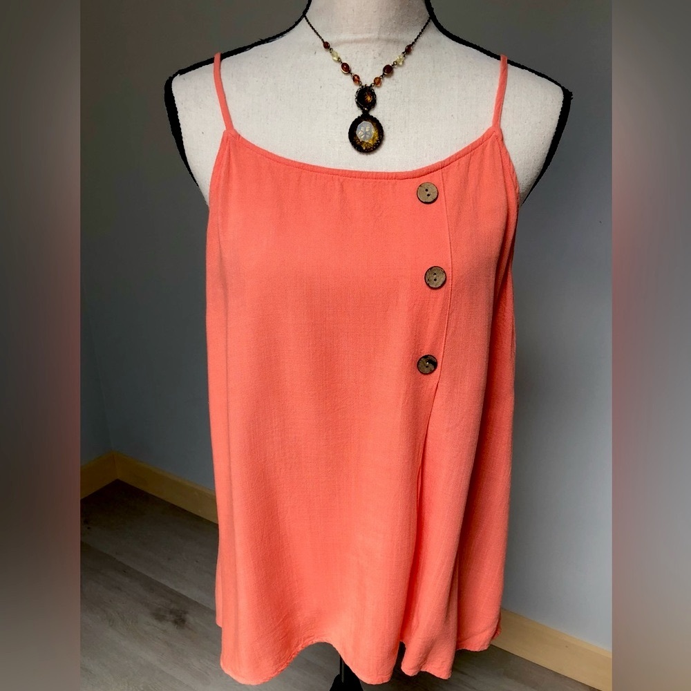 Staccato Flowy Orange Sleeveless Top